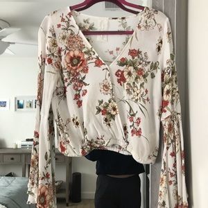 Sadie & Sage White and floral blouse, Medium